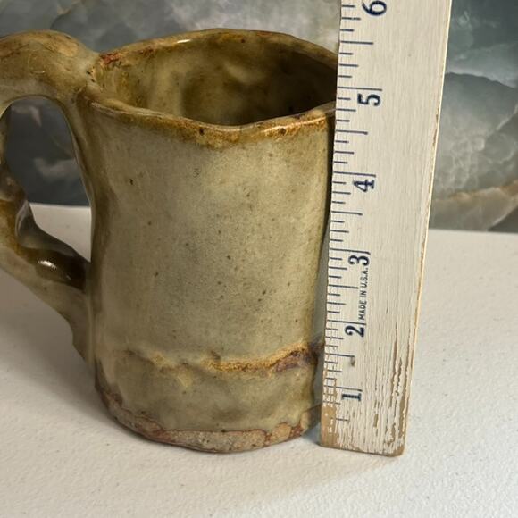 Studio Art Pottery Creamer Jar 5" Brown Glossy Finish Handmade Rustic Primitive - Picture 8 of 10